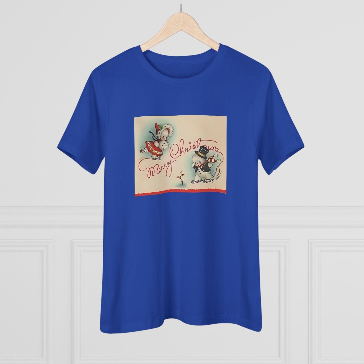 Merry Christmas Skating Snow Couple - Women's Tee - Whippie's