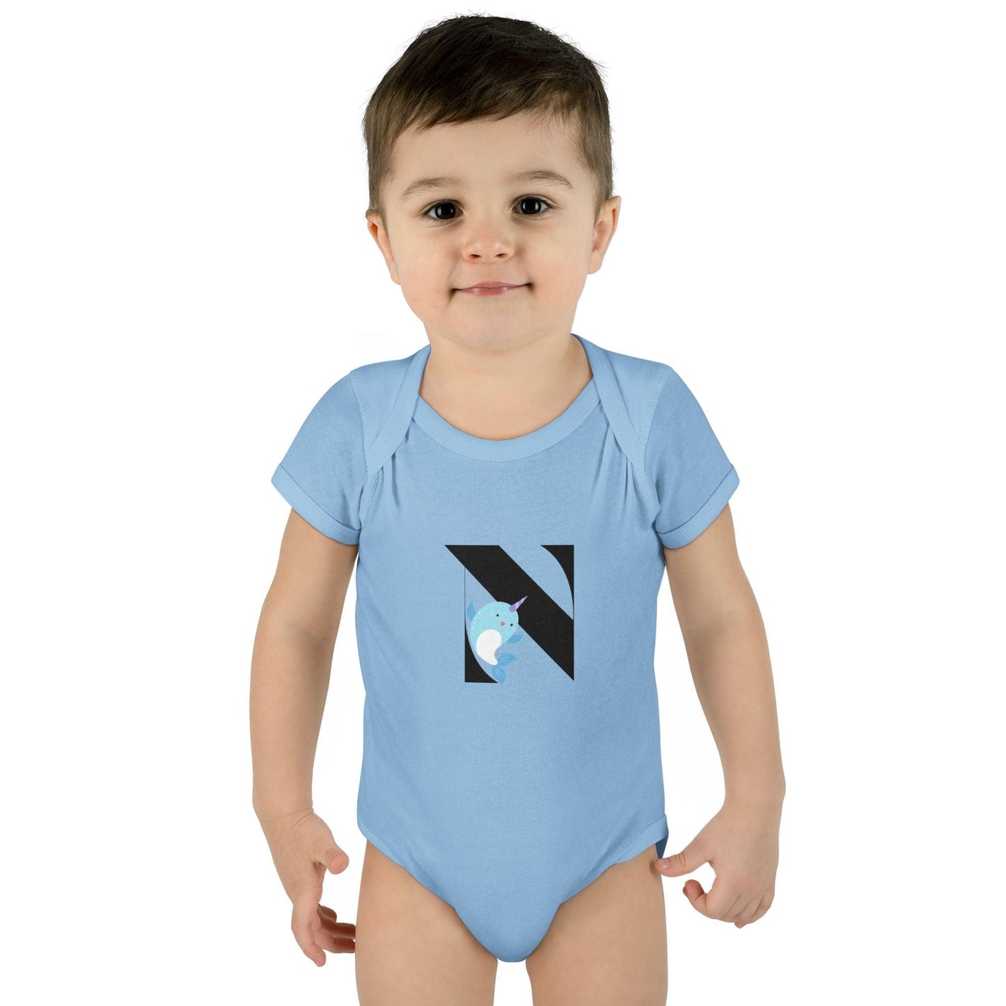 Alphabet Adventures: Letter N - Nice Narwhal Baby Onesie N is for Nice Narwhal! - Whippie's