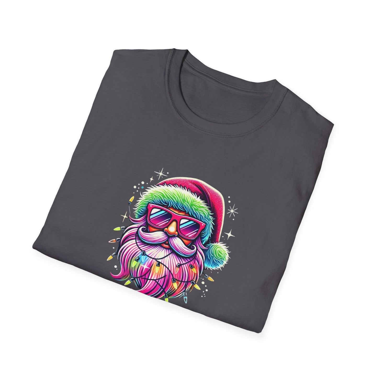 Shine Bright Like Santa! 🎅🎄🌈✨ - Unisex Softstyle T-shirt - Whippie's