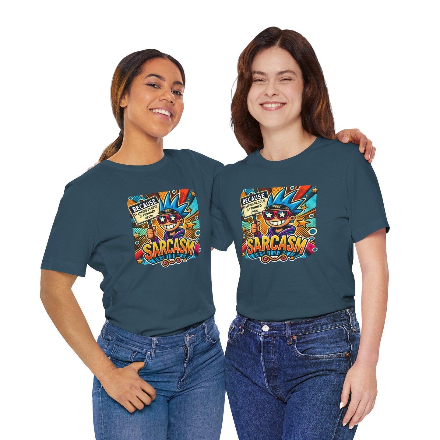 🎭 Sarcasm: It's Better Than Slapping 😉 Unisex Jersey Tee ✨ - Whippie's