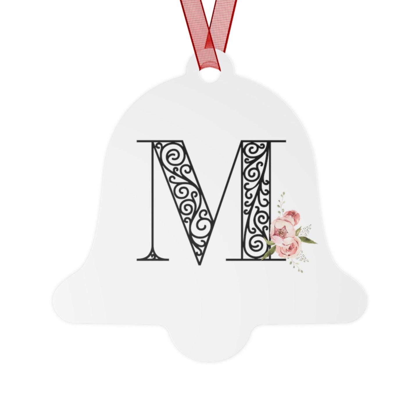 Floral Letters: Letter M - Metal Christmas Ornament - Whippie's