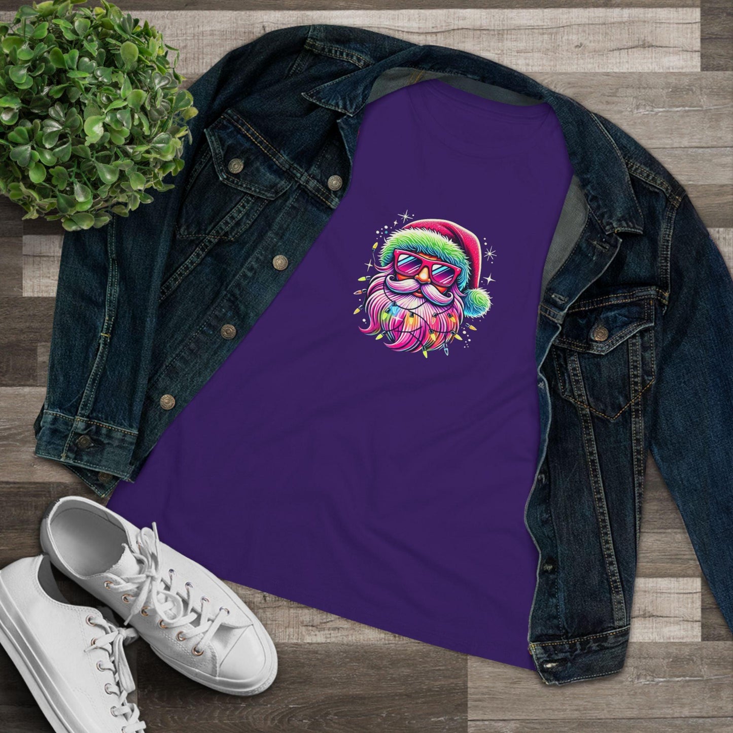 Shine Bright Like Santa! Merry and Bright! 🎅🏻✨🌈 - Women's Softstyle Tee - Whippie's