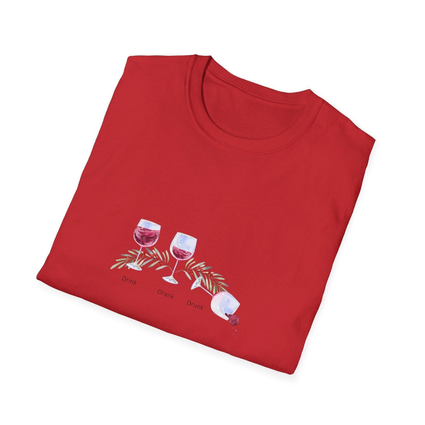 Drink Drank Drunk 🍷🍷🍷 - Holiday Edition - Unisex Softstyle T-shirt - Whippie's
