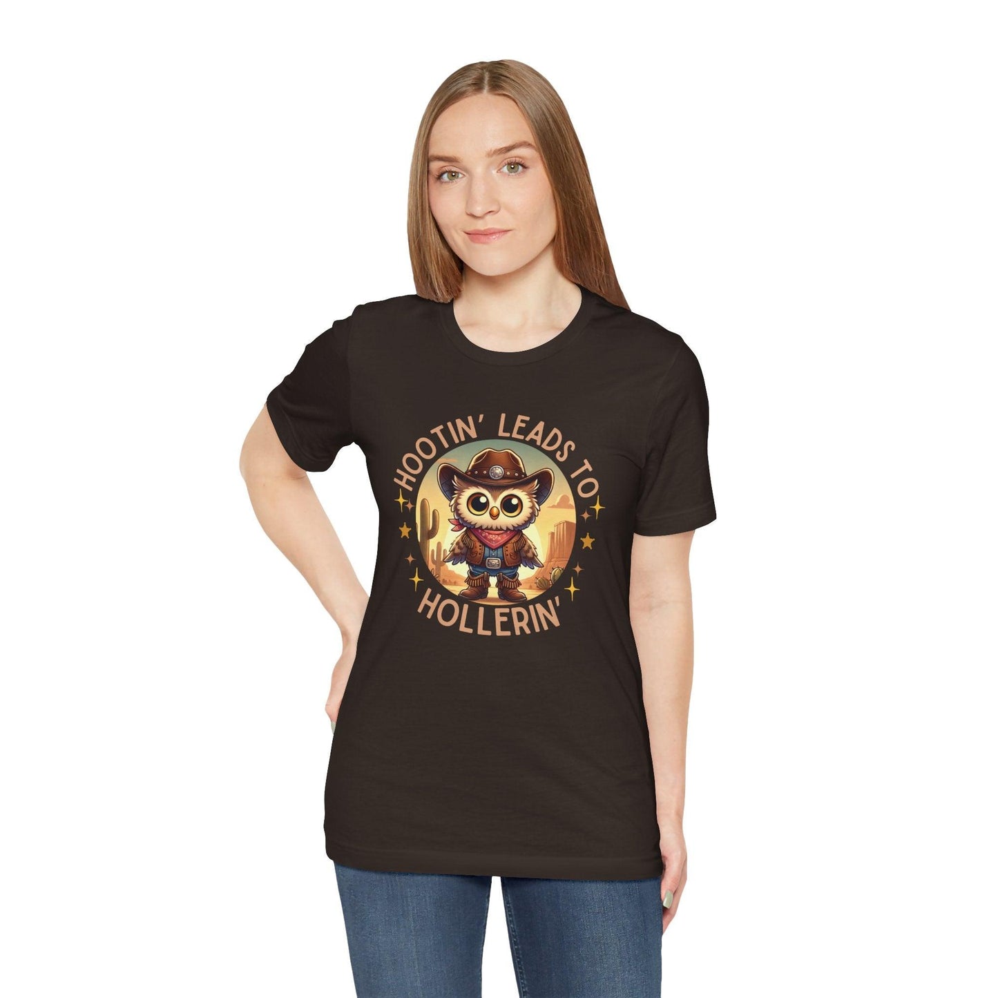 Hootin' Leads to Hollerin' - Unisex Jersey Tee - 🤠 Yeehaw! Embrace Your Inner Cowboy/Cowgirl 🤠 - Whippie's
