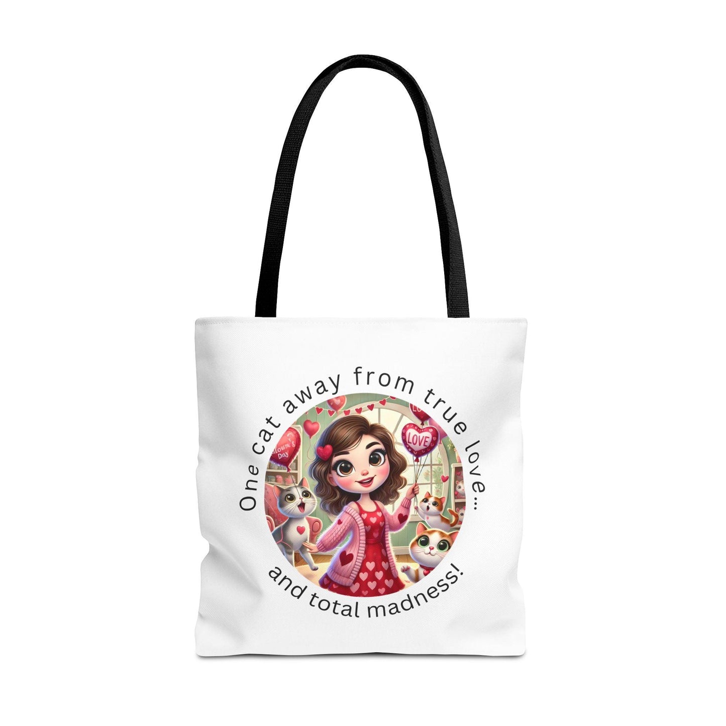😻 One Cat Away From True Love... Tote Bag ✨ Purr-fectly practical and oh-so-stylish! - Whippie's