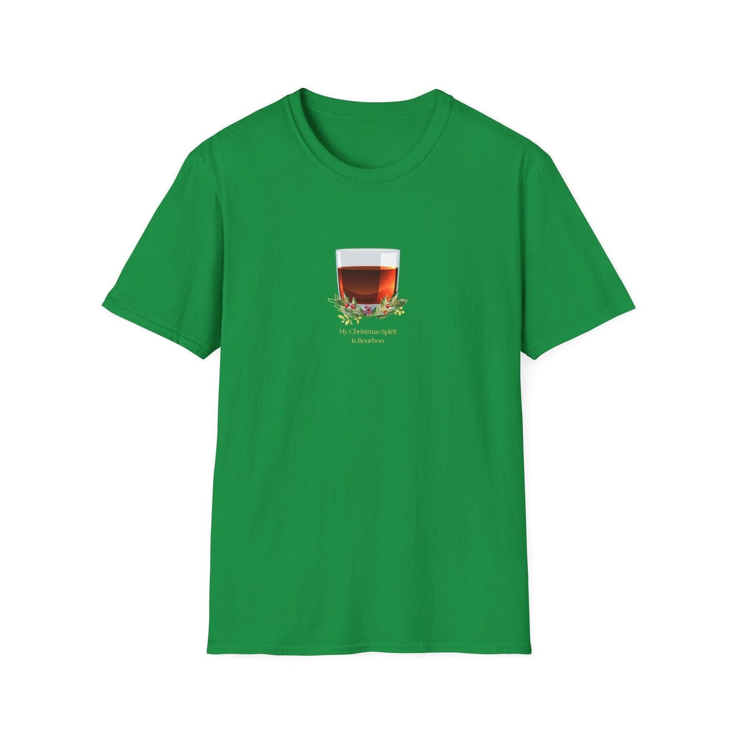 My Christmas Spirit is Bourbon 🥃🎄 - Unisex Softstyle T-shirt - Whippie's