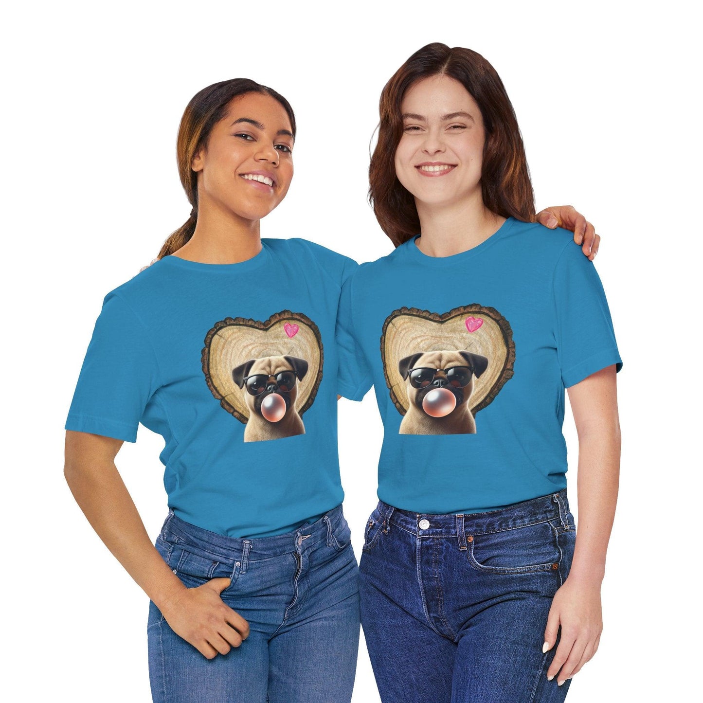 Pug Love - Unisex Jersey Tee - 🐶💕 Spread the Love with a Bubbly Pug! 💕🐶 - Whippie's