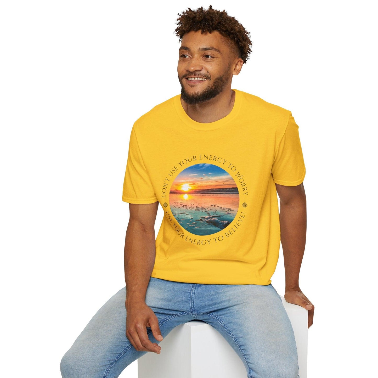Don't Use Your Energy to Worry, Use Your Energy to Believe Unisex Tee - Embrace Positivity ๐
- Whippie's