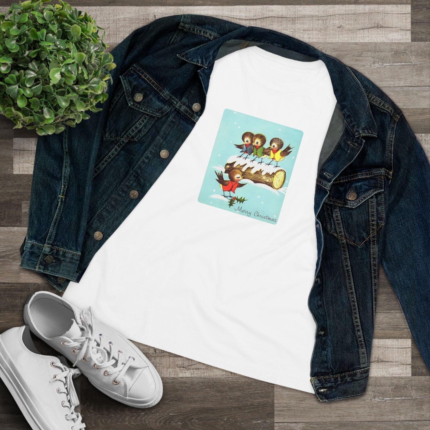 Merry Christmas Song Birds - Women's Tee - Whippie's