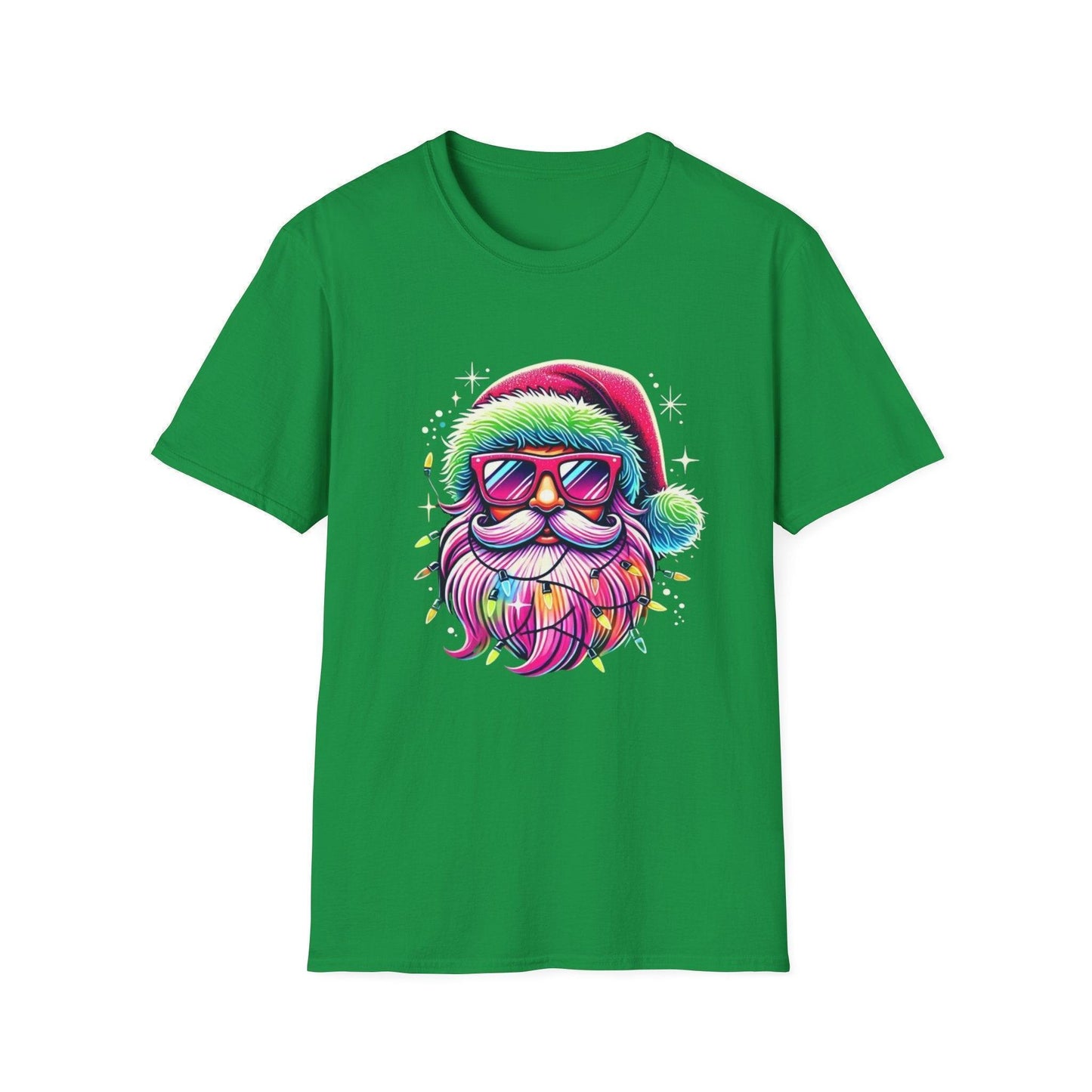 Shine Bright Like Santa! 🎅🎄🌈✨ - Unisex Softstyle T-shirt - Whippie's