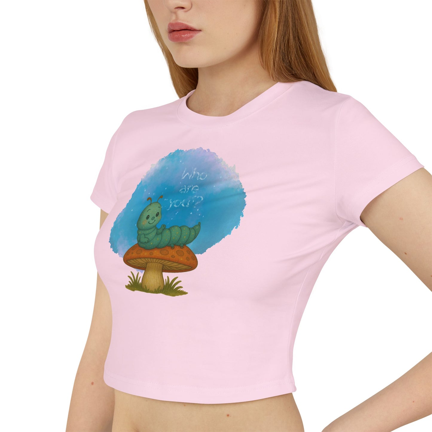 ✨ Who Are You? Cute Sparkly Caterpillar Baby Tee ✨ - Whippie's