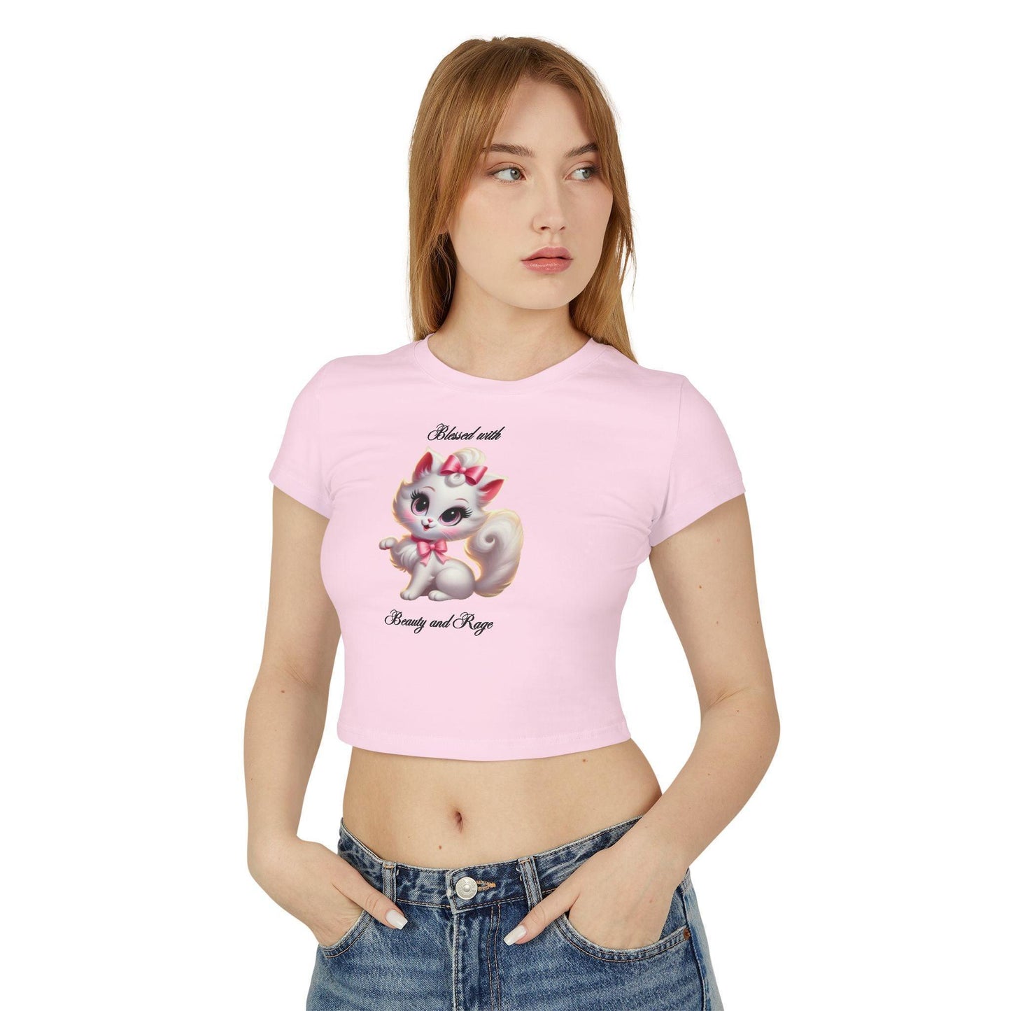Blessed with Beauty & Rage - Women's Baby Tee 🐱 😈 - Whippie's