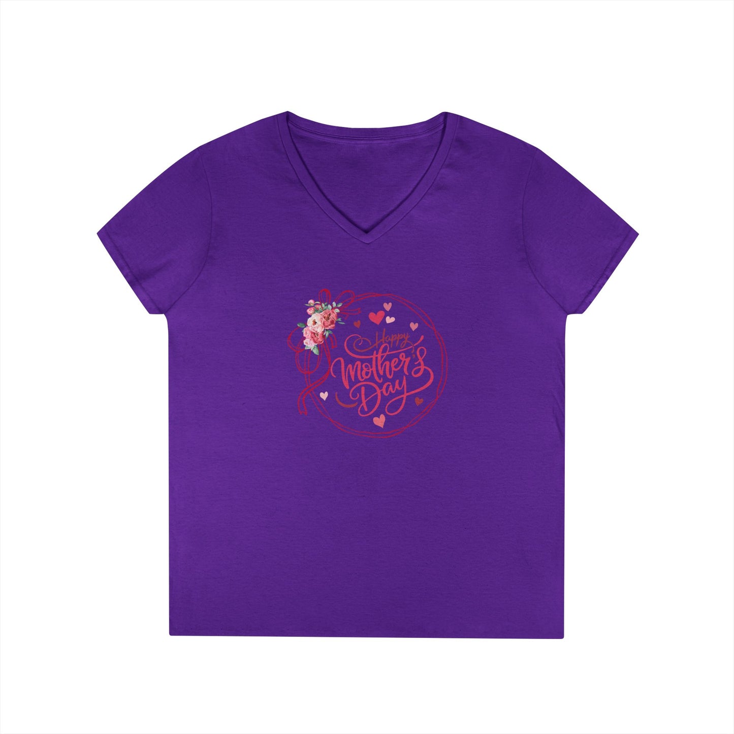 Happy Mother's Day Peonies V-Neck T-Shirt - Whippie's