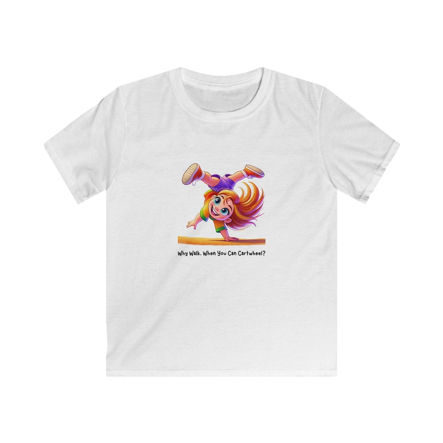 Why Walk When You Can Cartwheel?" Kids' Tee! ๐คธโโ๏ธ - Whippie's