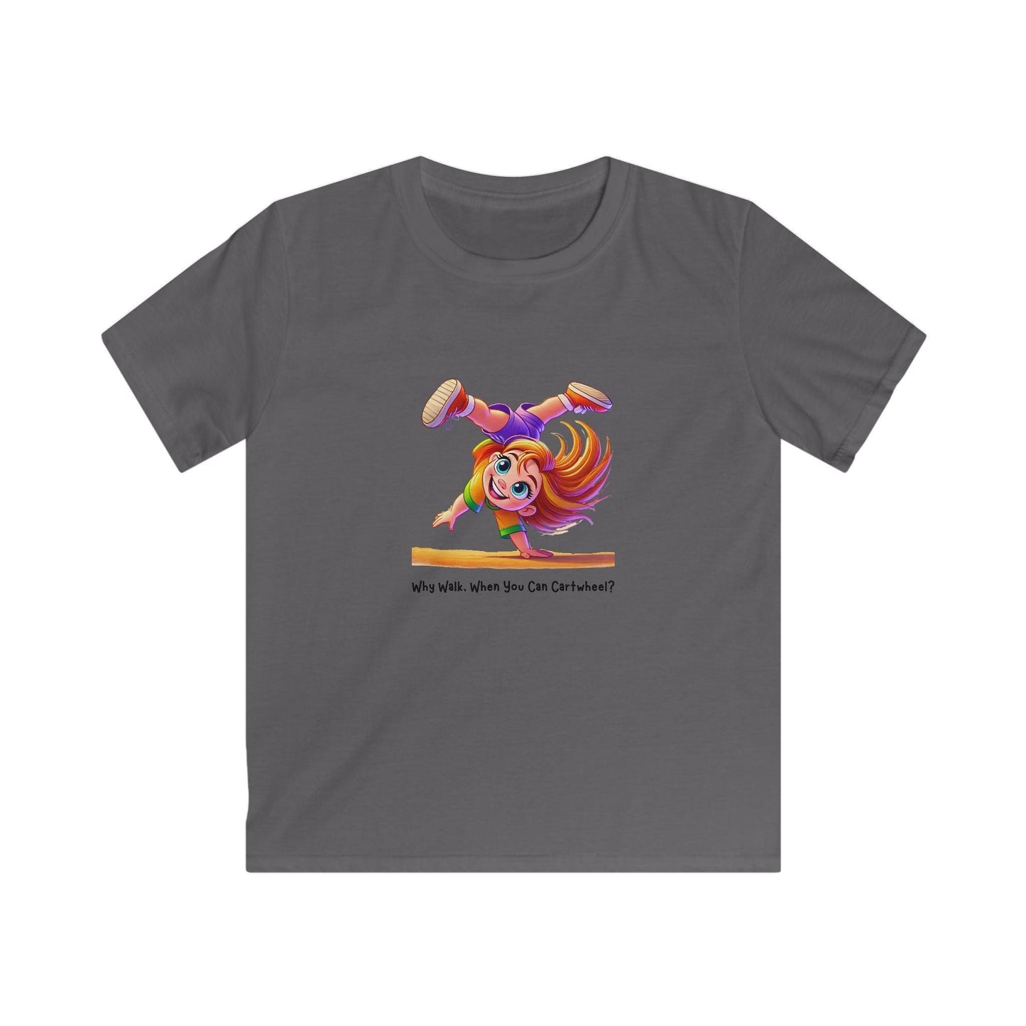 Why Walk When You Can Cartwheel?" Kids' Tee! ๐คธโโ๏ธ - Whippie's