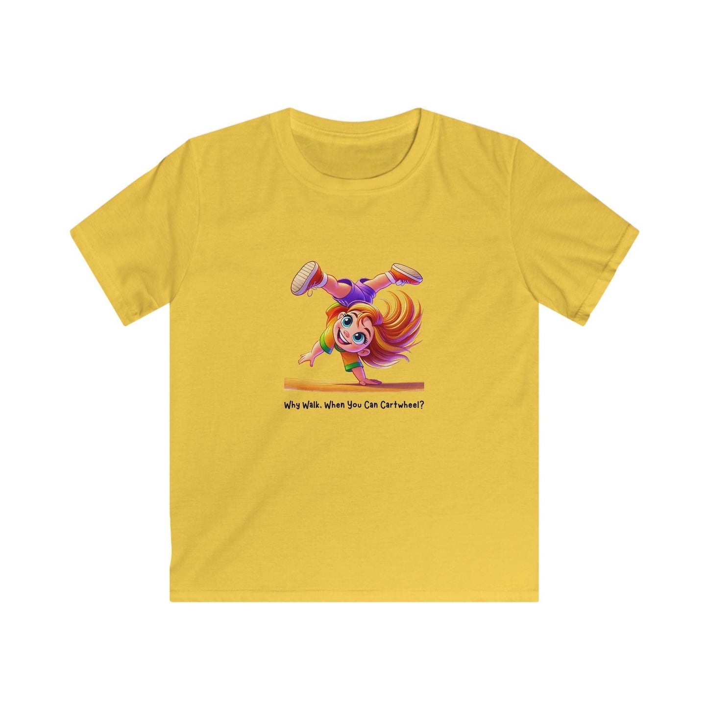 Why Walk When You Can Cartwheel?" Kids' Tee! ๐คธโโ๏ธ - Whippie's