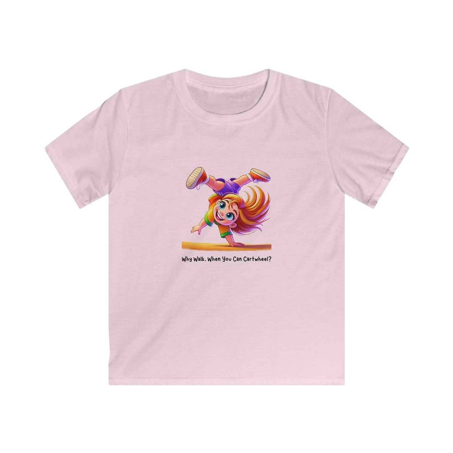 Why Walk When You Can Cartwheel?" Kids' Tee! ๐คธโโ๏ธ - Whippie's