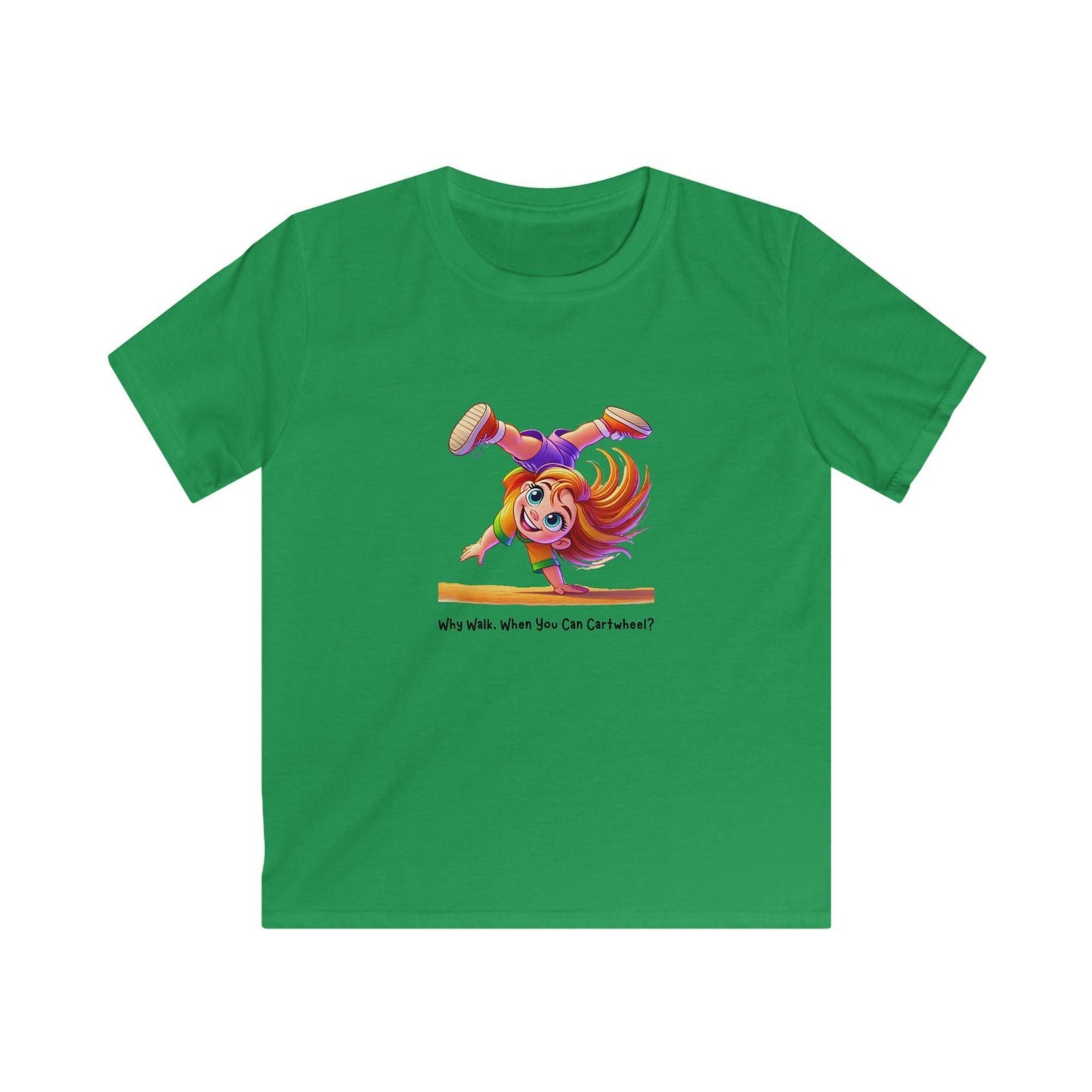 Why Walk When You Can Cartwheel?" Kids' Tee! ๐คธโโ๏ธ - Whippie's