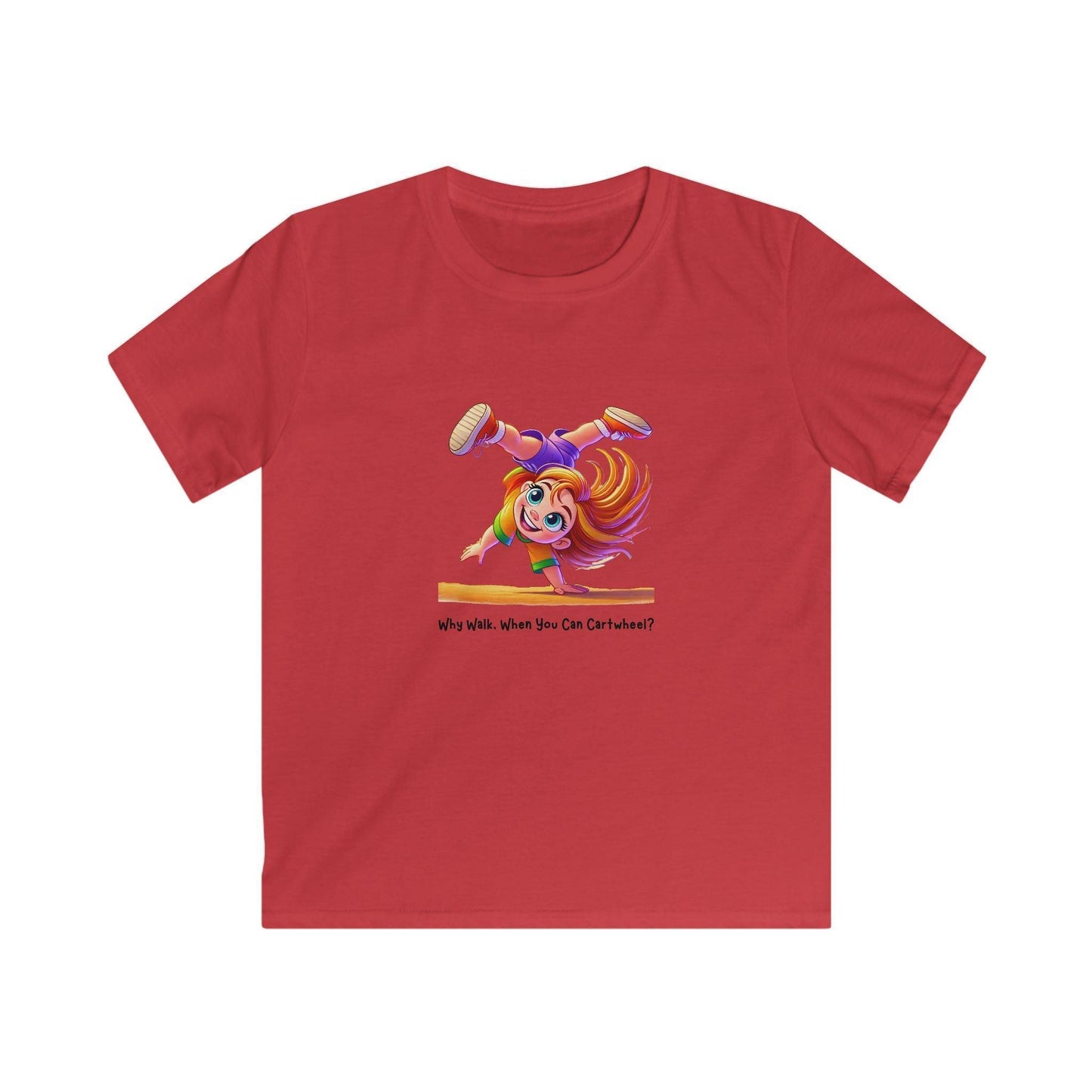 Why Walk When You Can Cartwheel?" Kids' Tee! ๐คธโโ๏ธ - Whippie's
