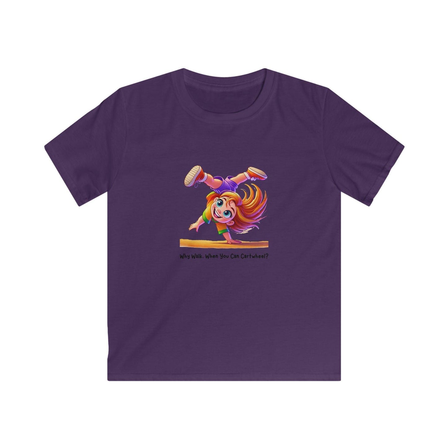 Why Walk When You Can Cartwheel?" Kids' Tee! ๐คธโโ๏ธ - Whippie's