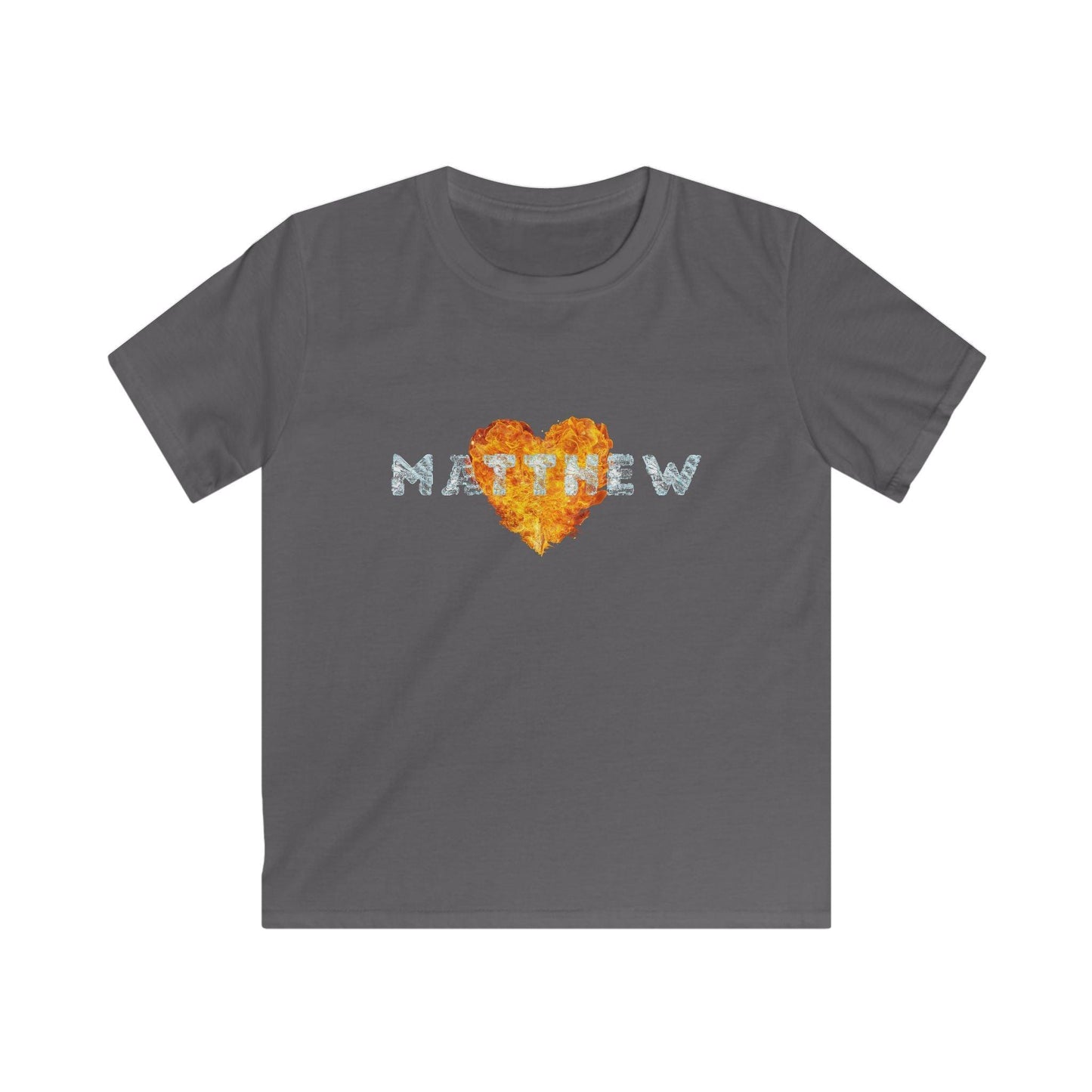 Fire & Ice Name Youth Softstyle T-Shirt - A Fiery and Cool Combo 🔥❄️ - Personalizable - Whippie's