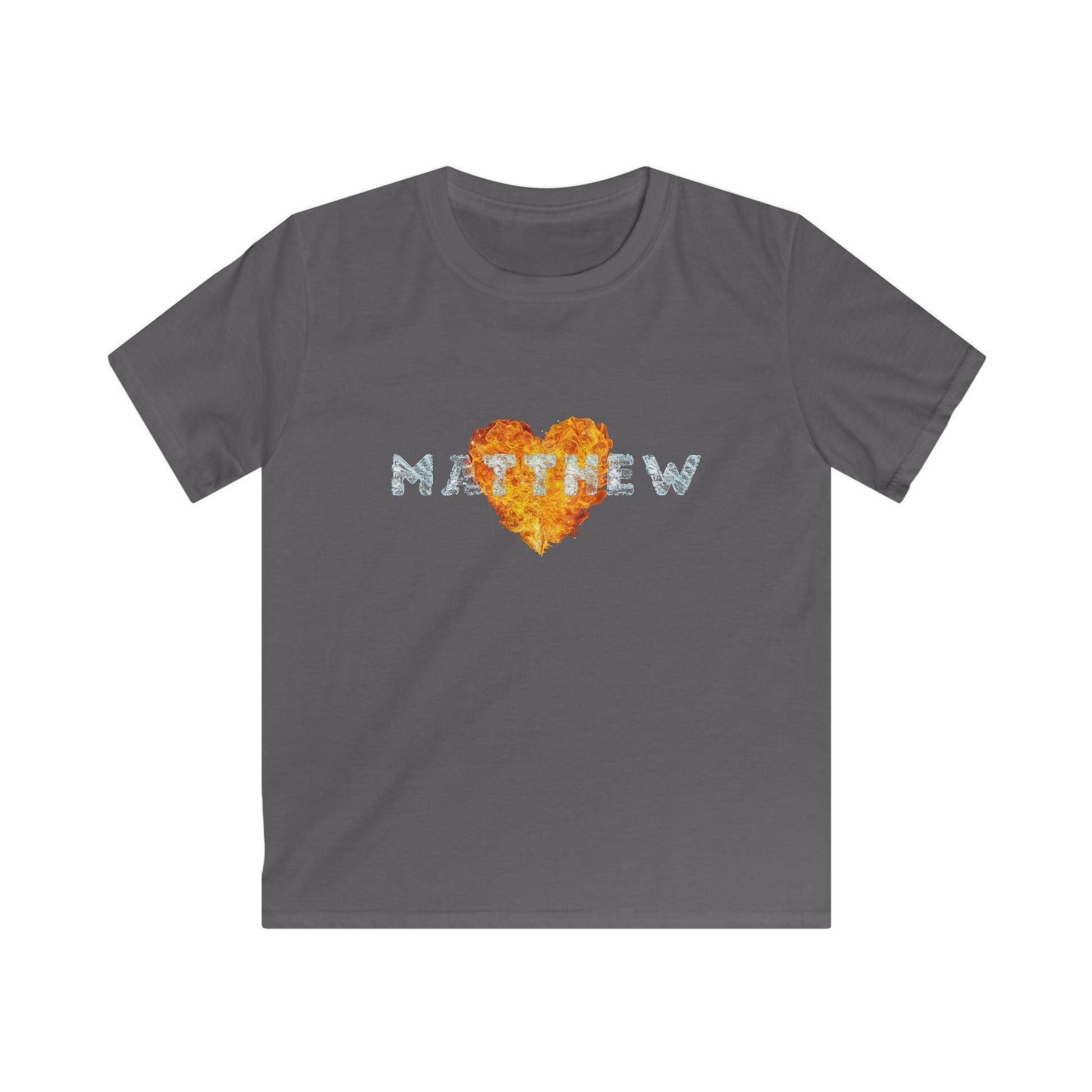 Fire & Ice Name Youth Softstyle T-Shirt - A Fiery and Cool Combo 🔥❄️ - Personalizable - Whippie's