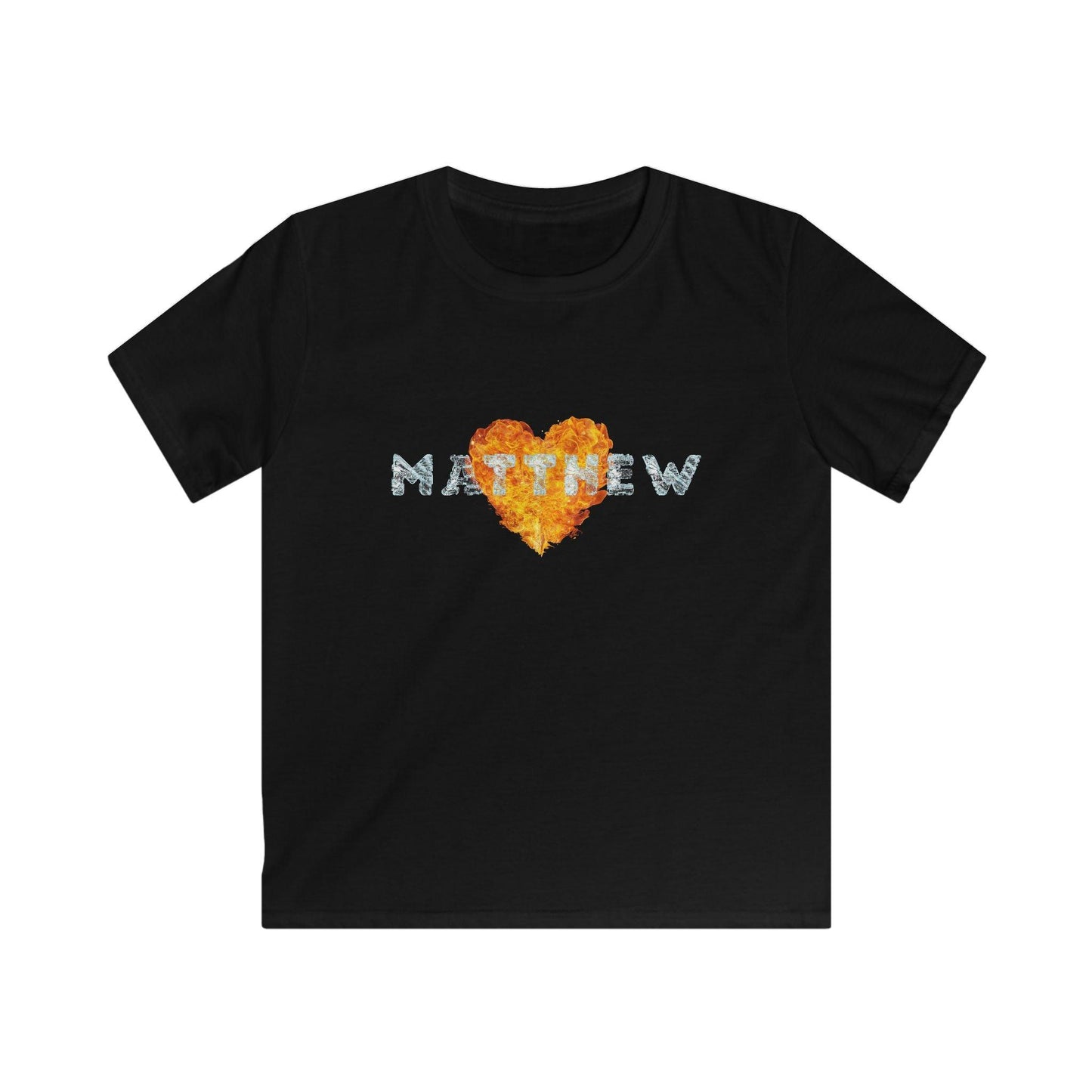 Fire & Ice Name Youth Softstyle T-Shirt - A Fiery and Cool Combo 🔥❄️ - Personalizable - Whippie's