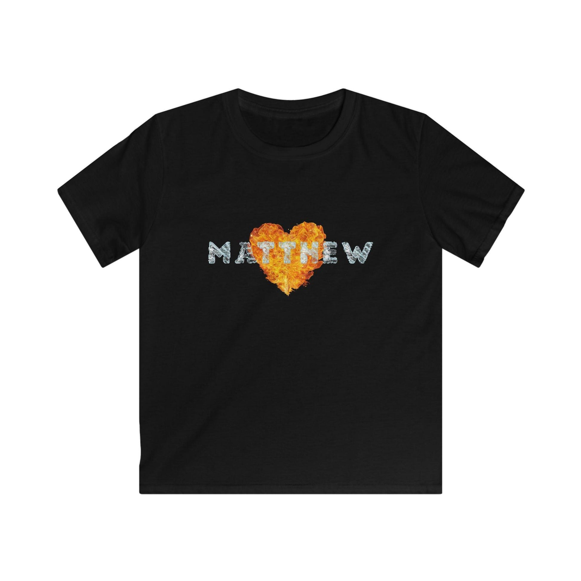 Fire & Ice Name Youth Softstyle T-Shirt - A Fiery and Cool Combo 🔥❄️ - Personalizable - Whippie's