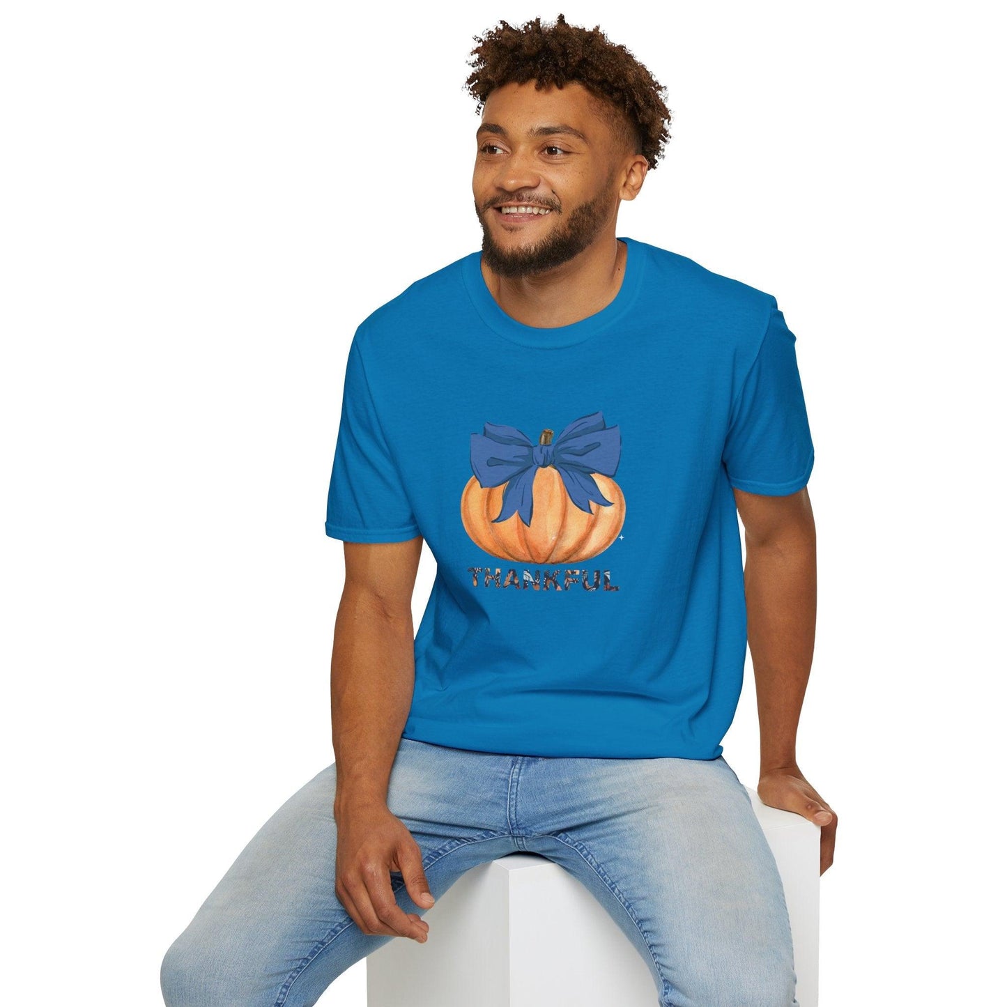 Thankful Pumpkin Tee - A Heart Full of Gratitude! 🧡💙 Unisex Tee - Whippie's