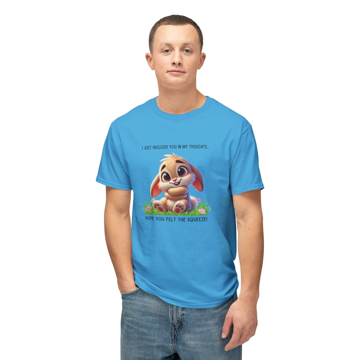 Hugs in My Thoughts - Sending Virtual Hugs! 🤗🐰 Unisex HD Cotton T-shirt - Whippie's