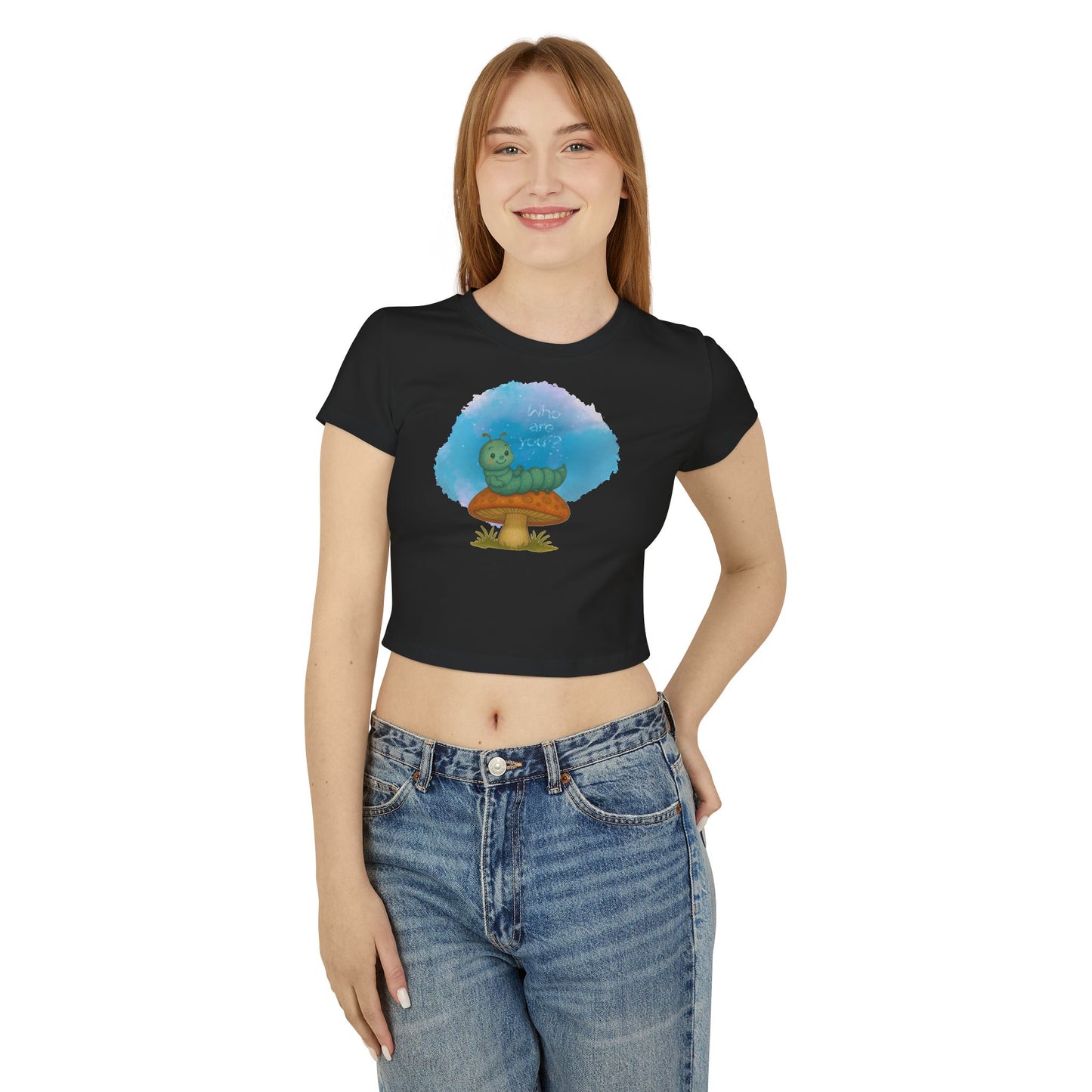 ✨ Who Are You? Cute Sparkly Caterpillar Baby Tee ✨ - Whippie's
