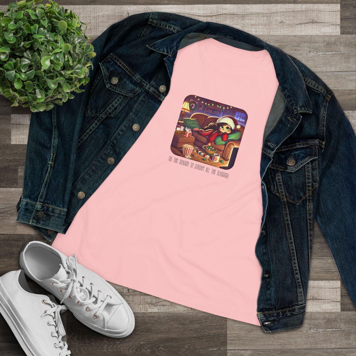 🎅🍿 'Tis the Season to Binge All the Classics! 🎄🎁 - Women's Softstyle Tee - Whippie's