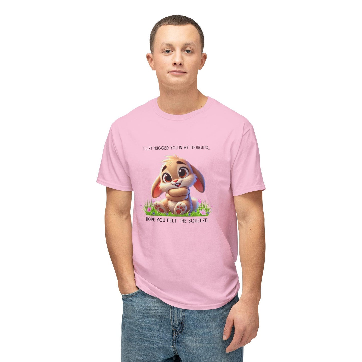 Hugs in My Thoughts - Sending Virtual Hugs! 🤗🐰 Unisex HD Cotton T-shirt - Whippie's