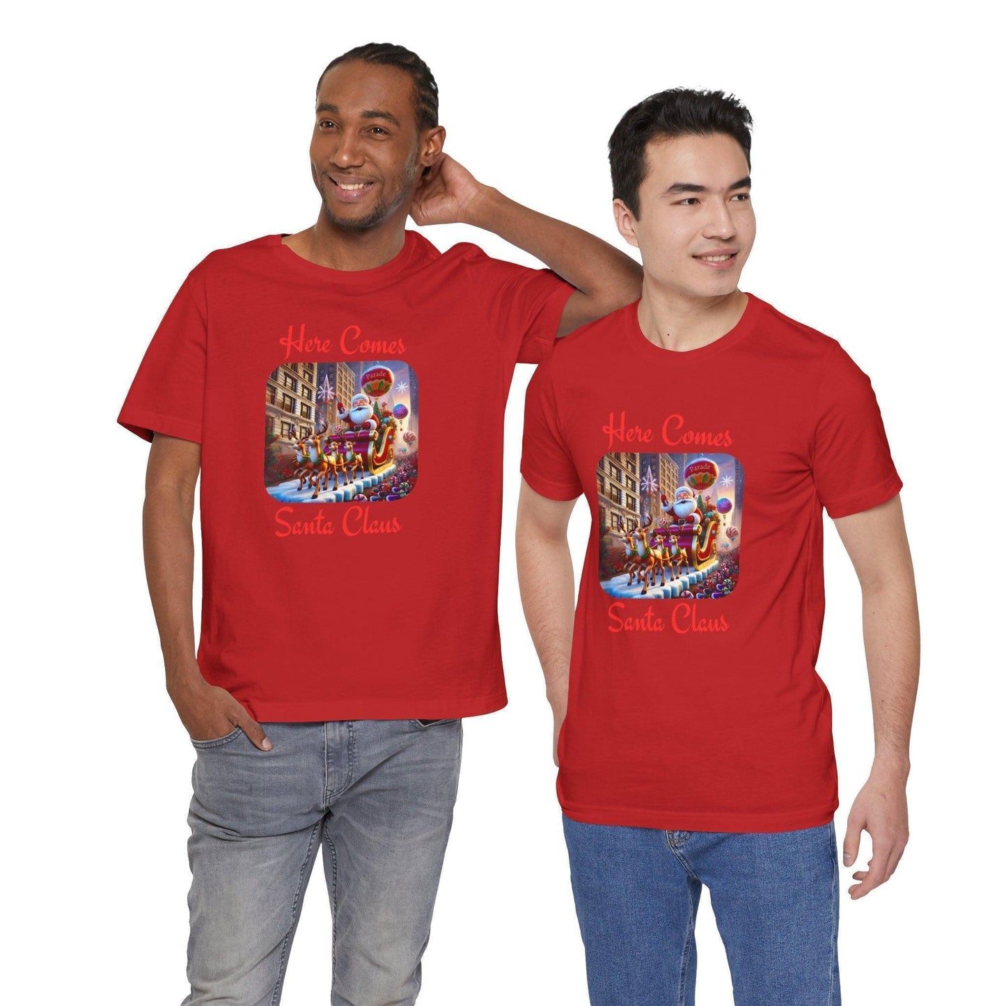 🎅 Here Comes Santa Claus 🎄 Unisex Jersey Tee ✨ - Whippie's