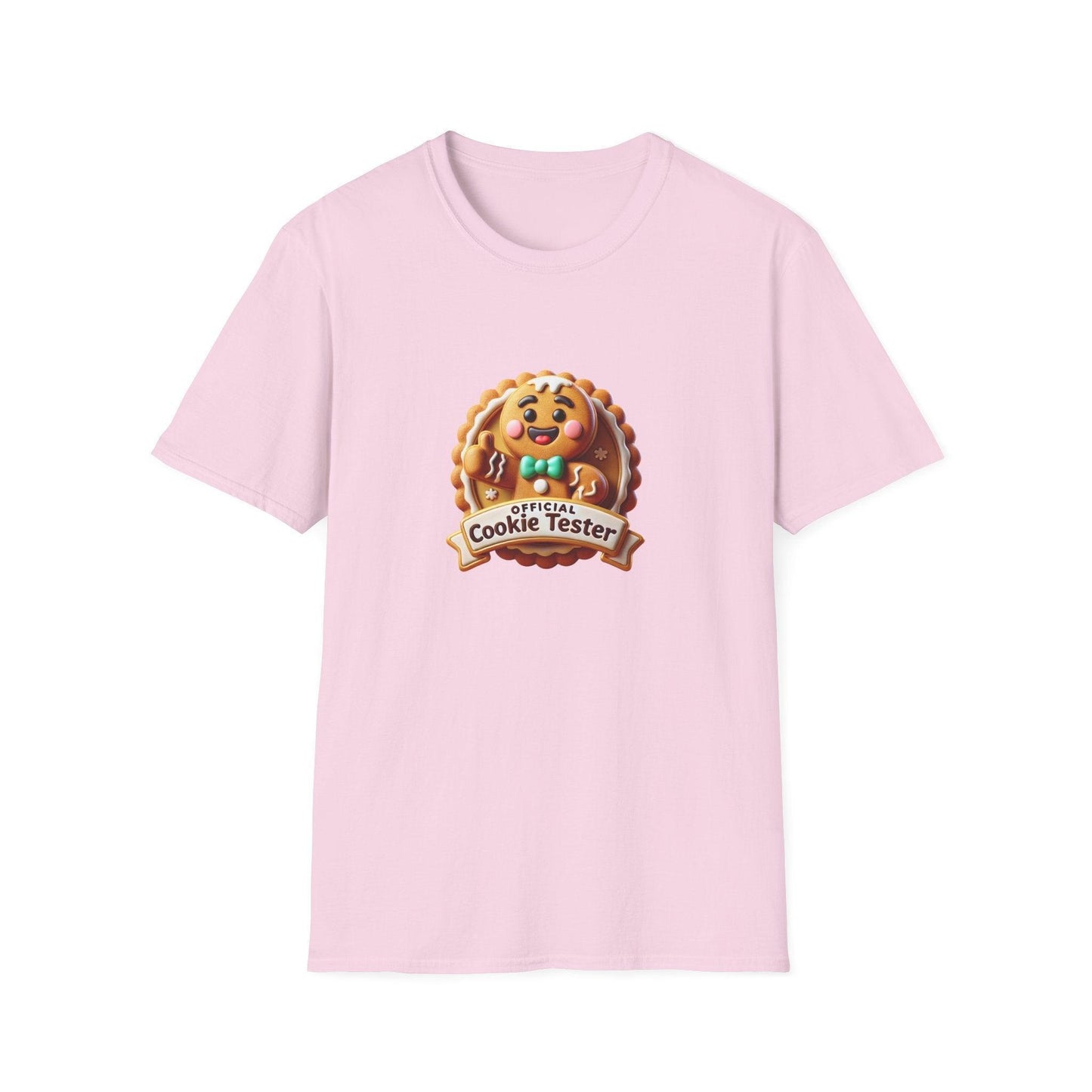 Official Cookie Tester 🍪 – Fun Gingerbread Design with Peeking Gingerbread Man - Unisex Softstyle Tee - Whippie's