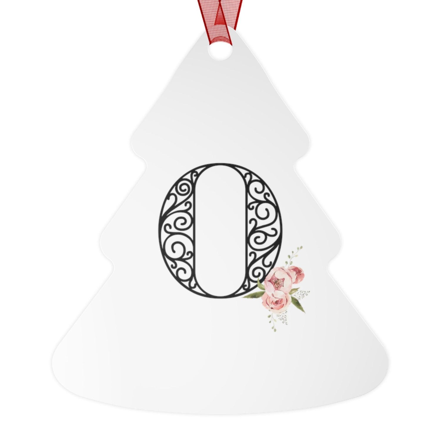 Floral Letters: Letter O - Metal Christmas Ornament - Whippie's