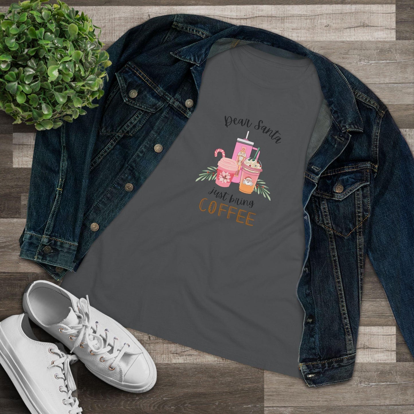 Dear Santa, just bring COFFEE - Women's Softstyle Tee - Whippie's