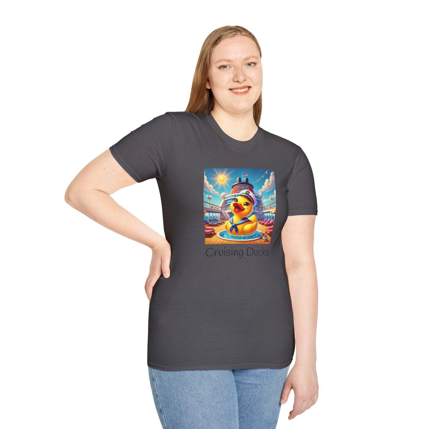 Duck on the Loose! Hilarious Cruise Ship Hide-and-Seek 🛳️ Unisex T-Shirt 🐤 - Whippie's