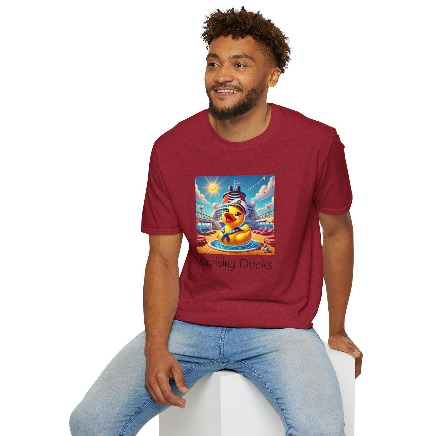 Duck on the Loose! Hilarious Cruise Ship Hide-and-Seek 🛳️ Unisex T-Shirt 🐤 - Whippie's