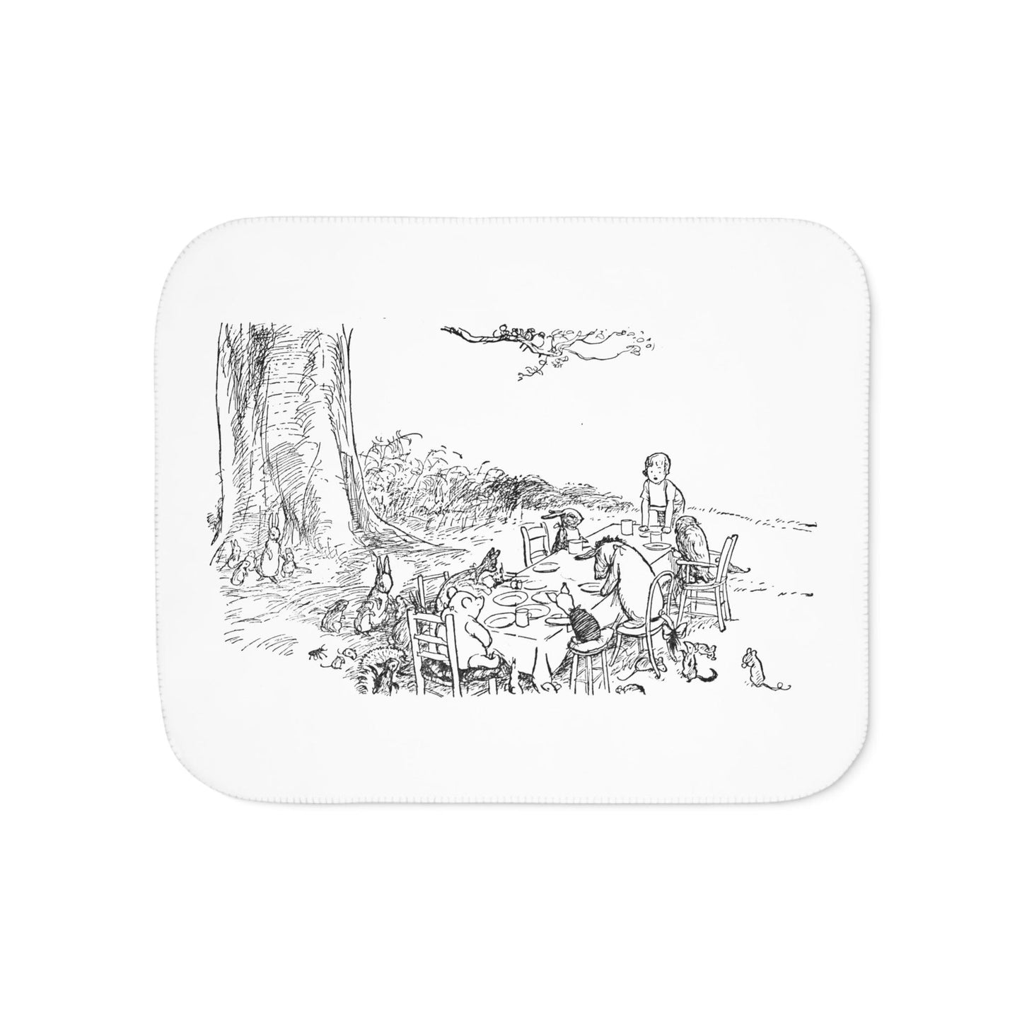 Classic Pooh Tea Party Sherpa Blanket - Hunny-Sweet Dreams! 🍯✨ - Whippie's