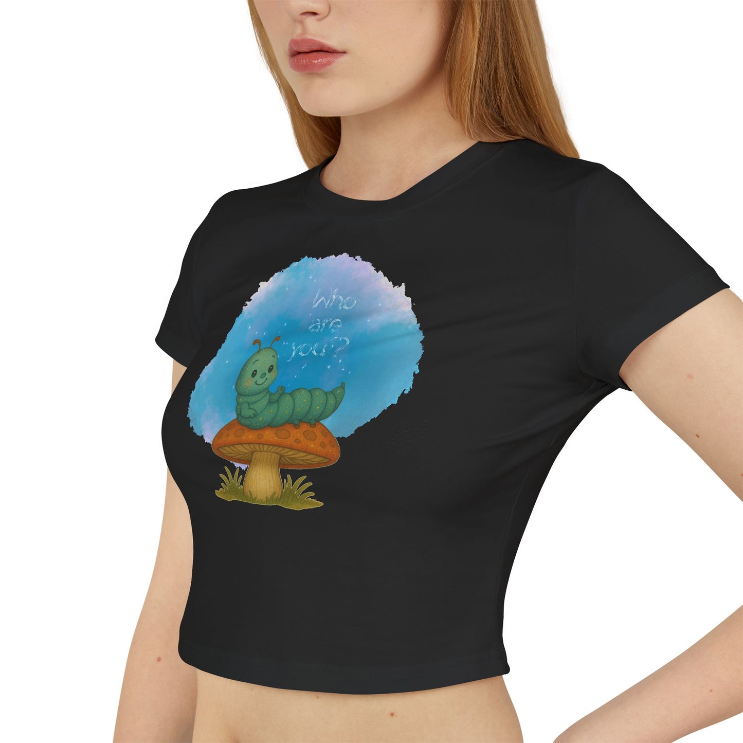 ✨ Who Are You? Cute Sparkly Caterpillar Baby Tee ✨ - Whippie's