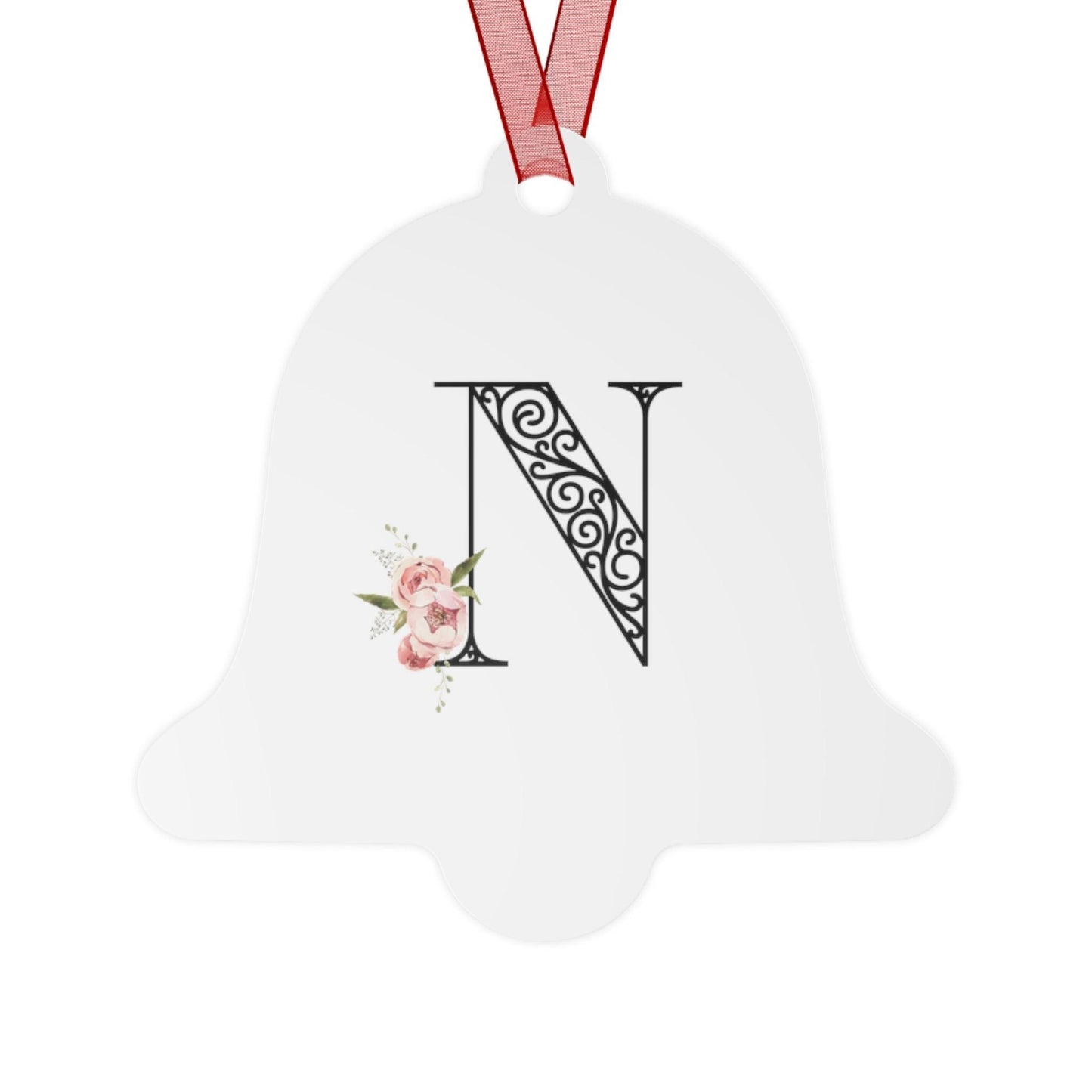 Floral Letters: Letter N - Metal Christmas Ornament - Whippie's