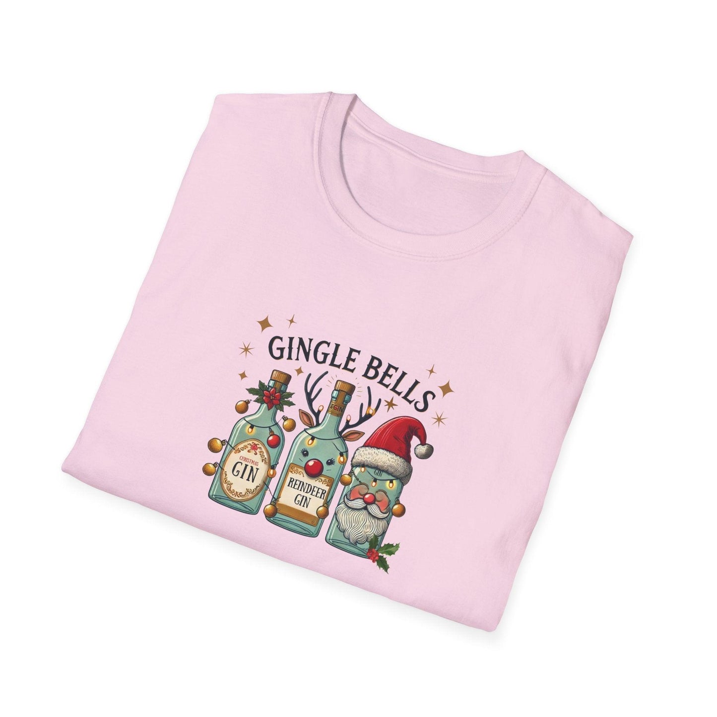 Gingle Bells, Gin All the Way! 🎄🎅🍸 - Unisex Softstyle T-shirt - Whippie's
