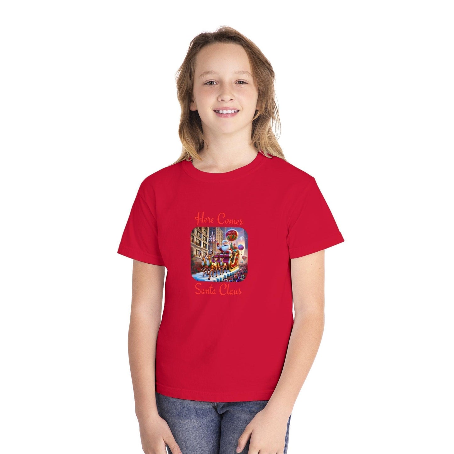 ๐
Here Comes Santa Claus ๐ Youth Midweight Tee โจ - Whippie's