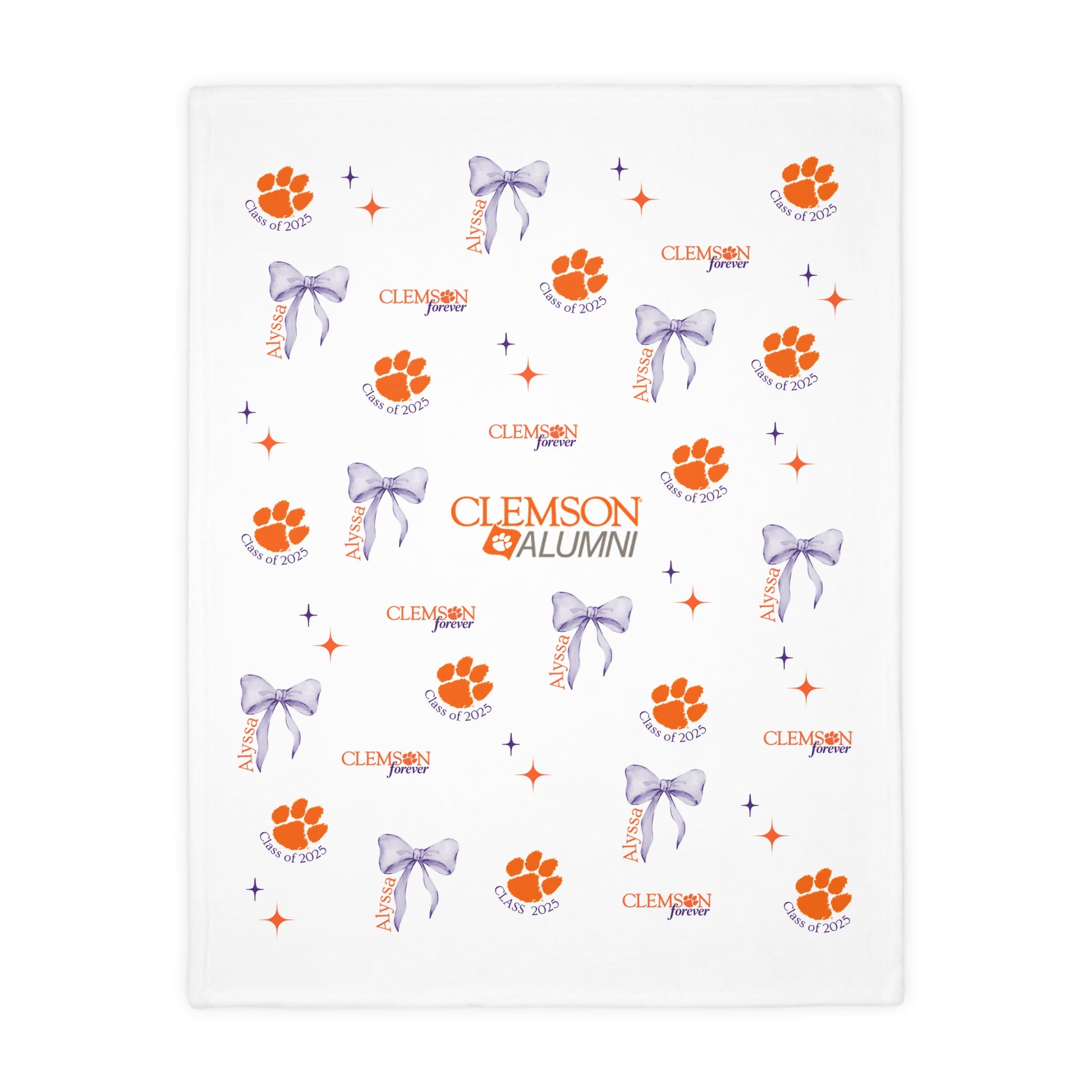 Graduation 2025 Paw Print Velvet Blanket - Personalizable - Whippie's