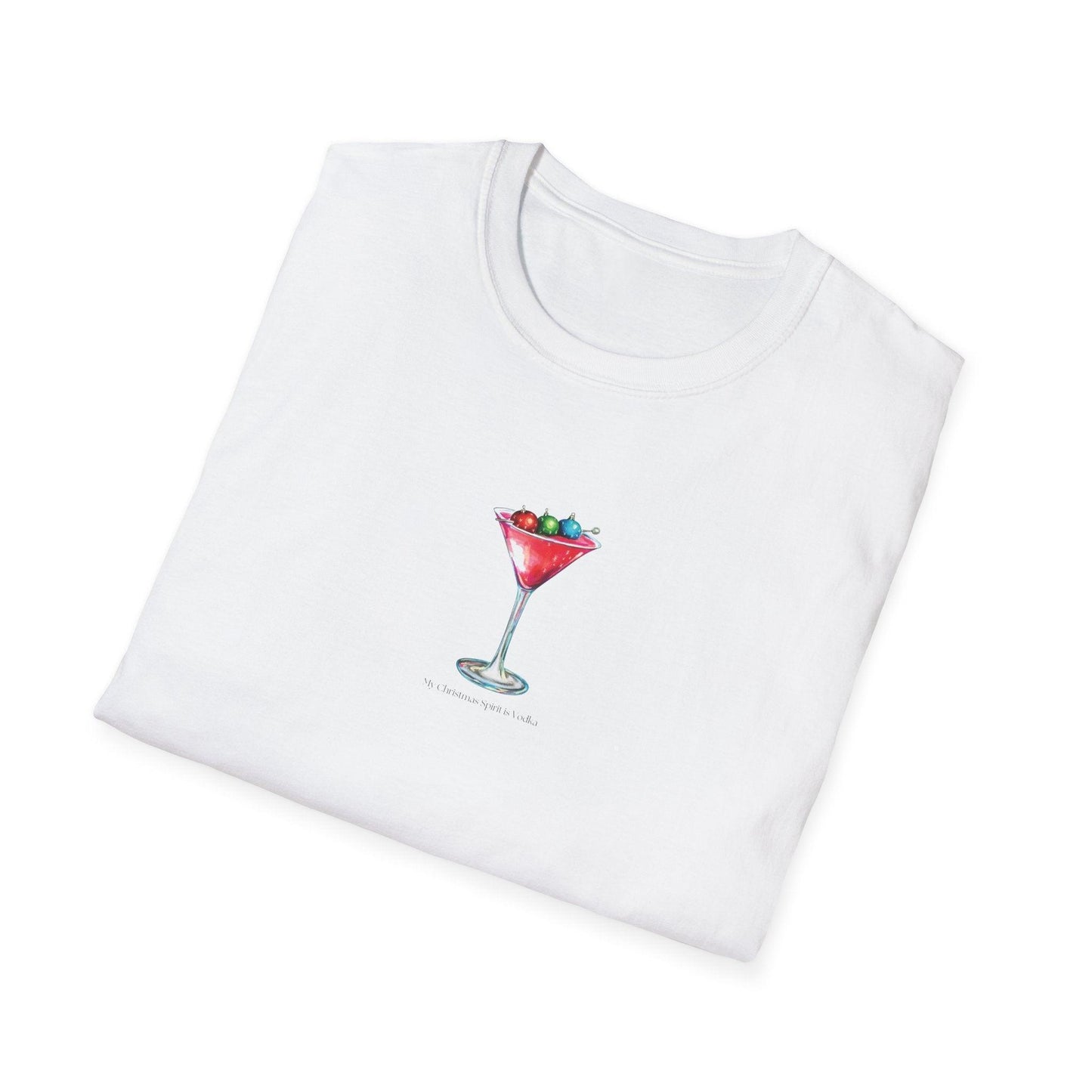 My Christmas Spirit is Vodka 🍸🎄 - Unisex Softstyle T-shirt - Whippie's