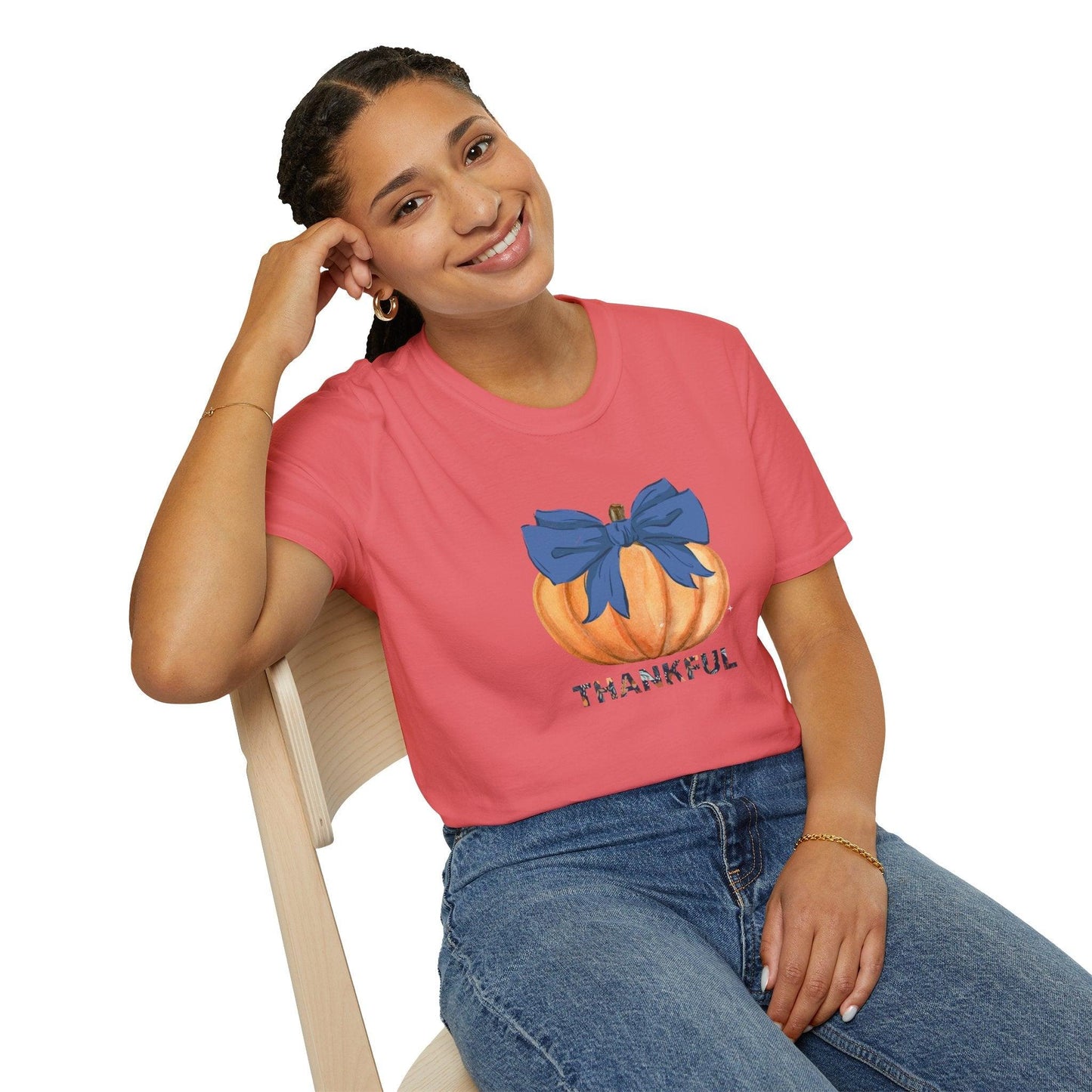 Thankful Pumpkin Tee - A Heart Full of Gratitude! 🧡💙 Unisex Tee - Whippie's
