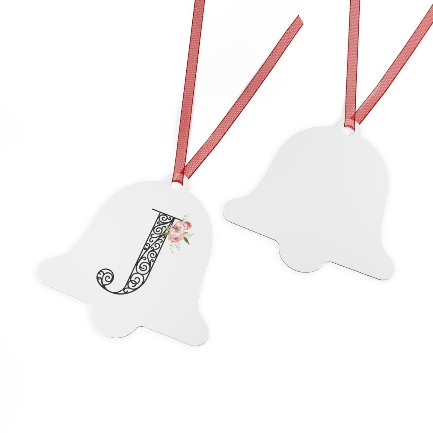 Floral Letters: Letter J - Metal Christmas Ornament - Whippie's