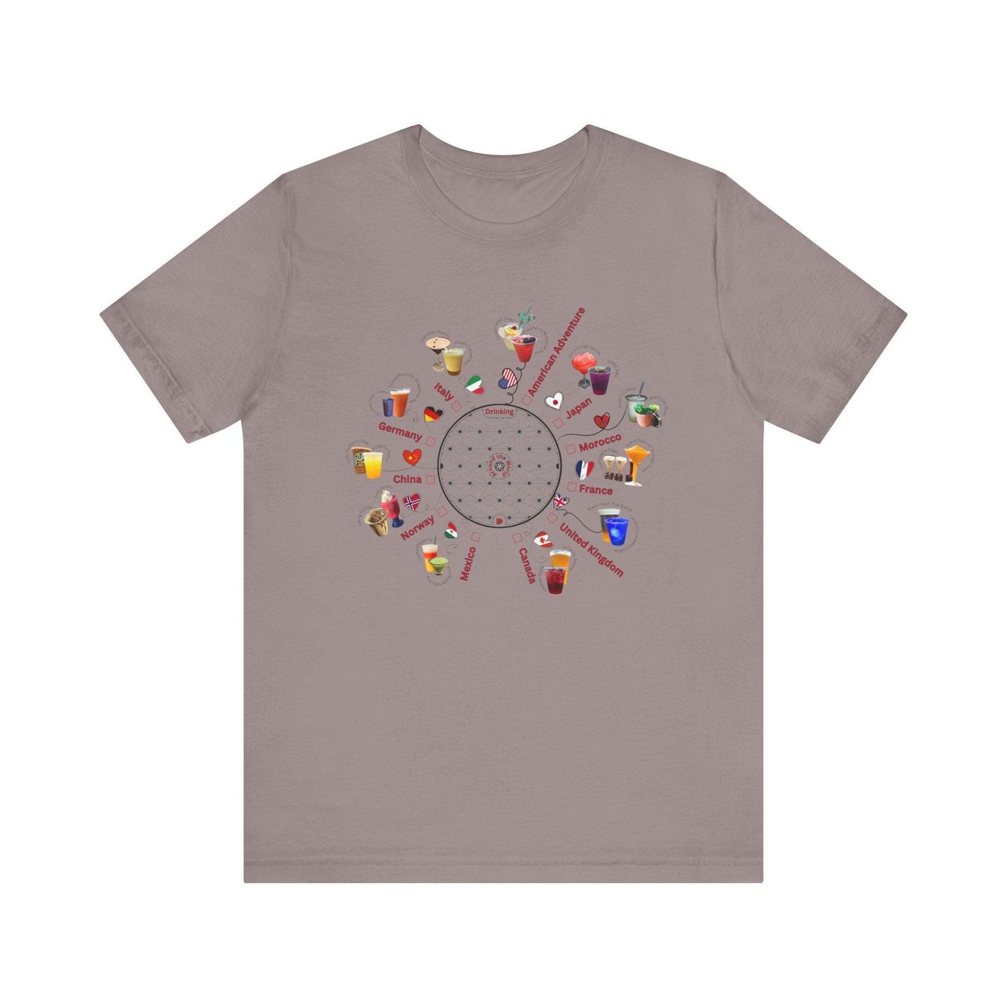 Drinking Around the World Check-Off Unisex Tee - Whippie's