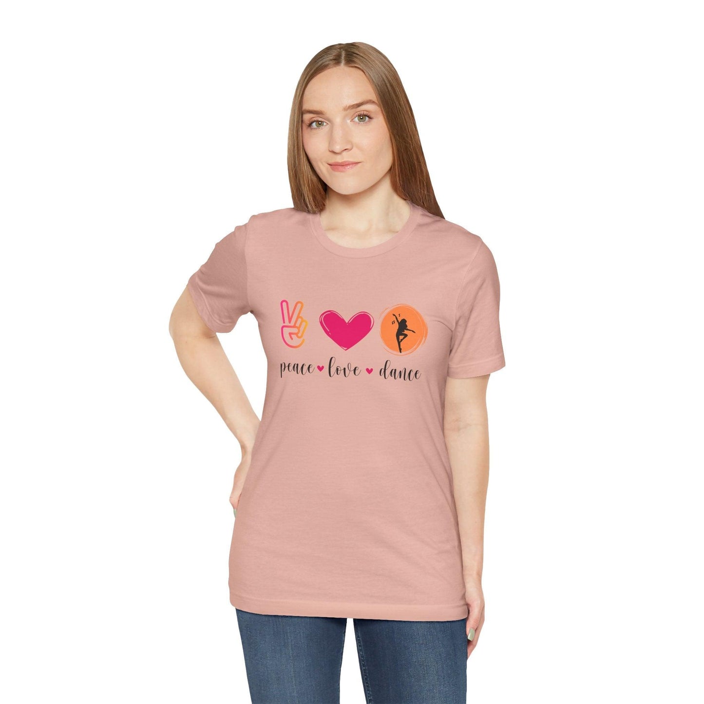 Peace, Love & Dance Unisex Jersey Tee - ✌️❤️💃 Express Yourself Through Movement! 💃❤️✌️ - Whippie's